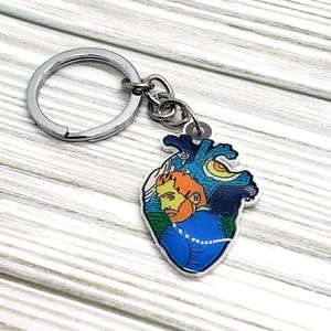 Vincent Van Gogh Heart  Keychain